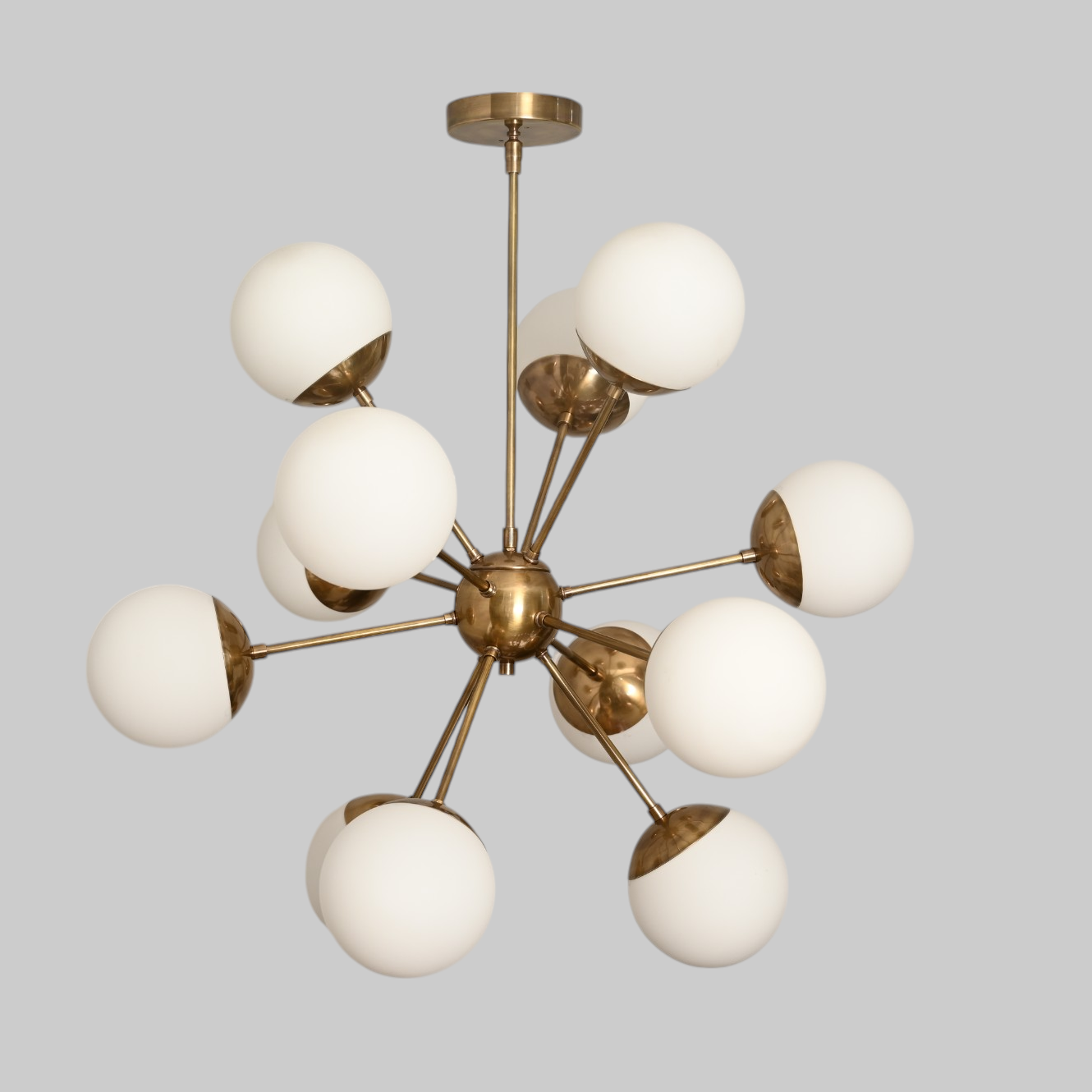 12 Globe Lights chandelier offers stunning, modern design and elegant, ambient lighting