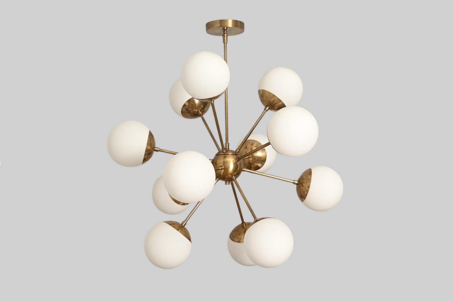 12 Globe Lights chandelier offers stunning, modern design and elegant, ambient lighting