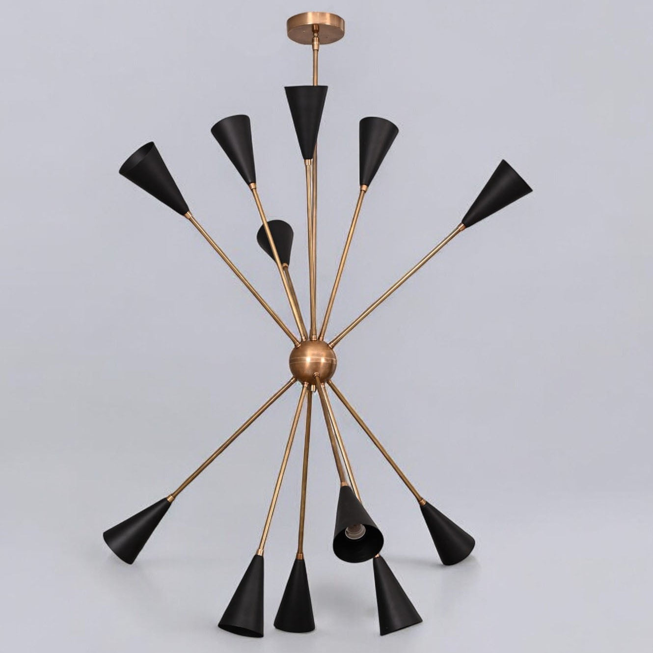 1950's Spore Chandelier: Italian Mid-Century Starburst Design