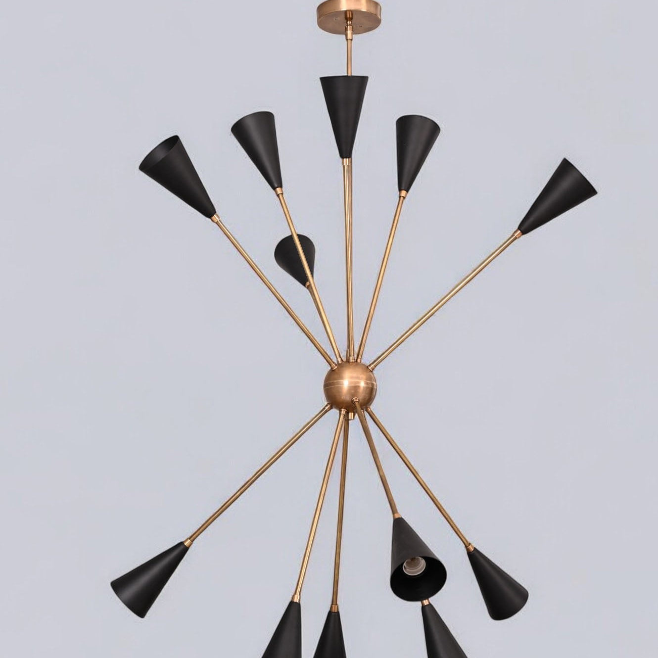 1950's Spore Chandelier: Italian Mid-Century Starburst Design