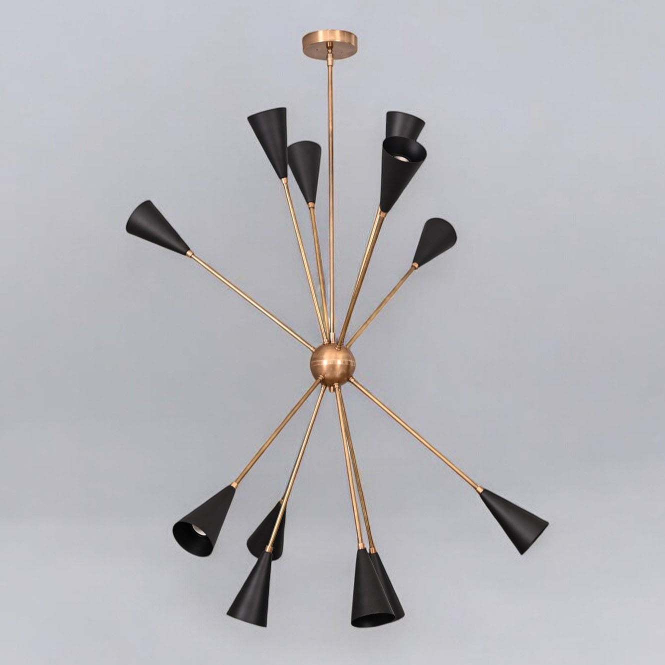 1950's Spore Chandelier: Italian Mid-Century Starburst Design