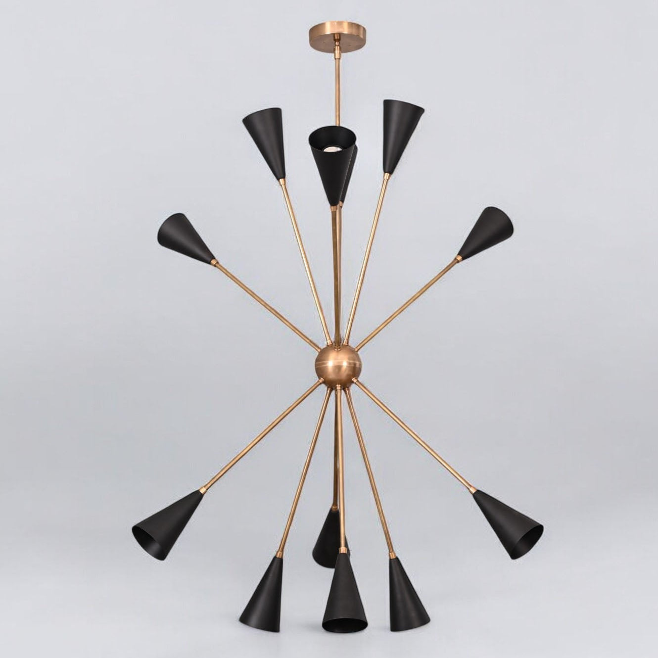 1950's Spore Chandelier: Italian Mid-Century Starburst Design