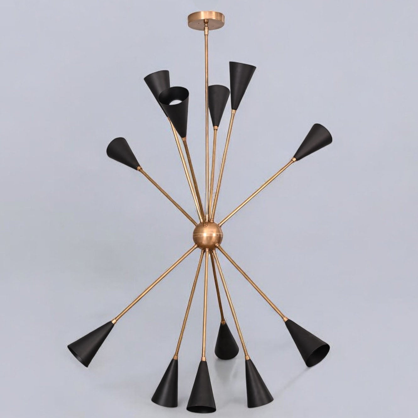 1950's Spore Chandelier: Italian Mid-Century Starburst Design