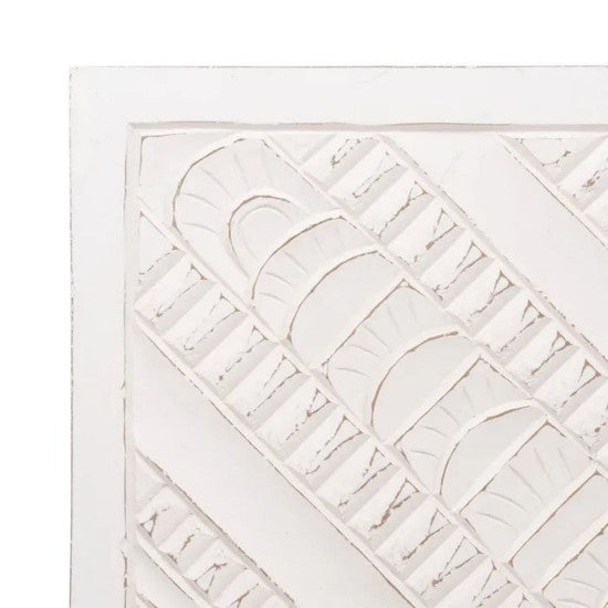 Mandala Bohemian Handmade Headboard - White Rectangular, Wall Mounted bedhead by Crafted Fashions