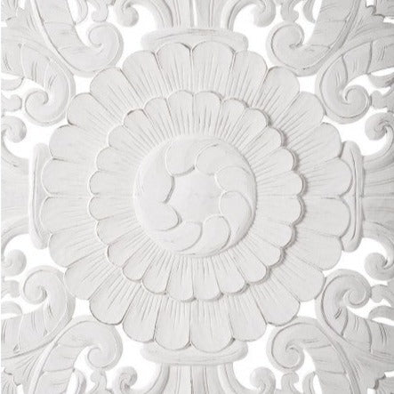 Handmade Bed Headboard - Wooden Wall Decor with Balinese and Mandala Design - DAHAYU by Crafted Fashions