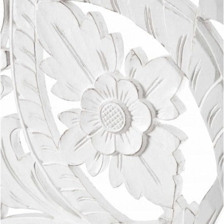 Handmade Bed Headboard - Wooden Wall Decor with Balinese and Mandala Design - DAHAYU by Crafted Fashions