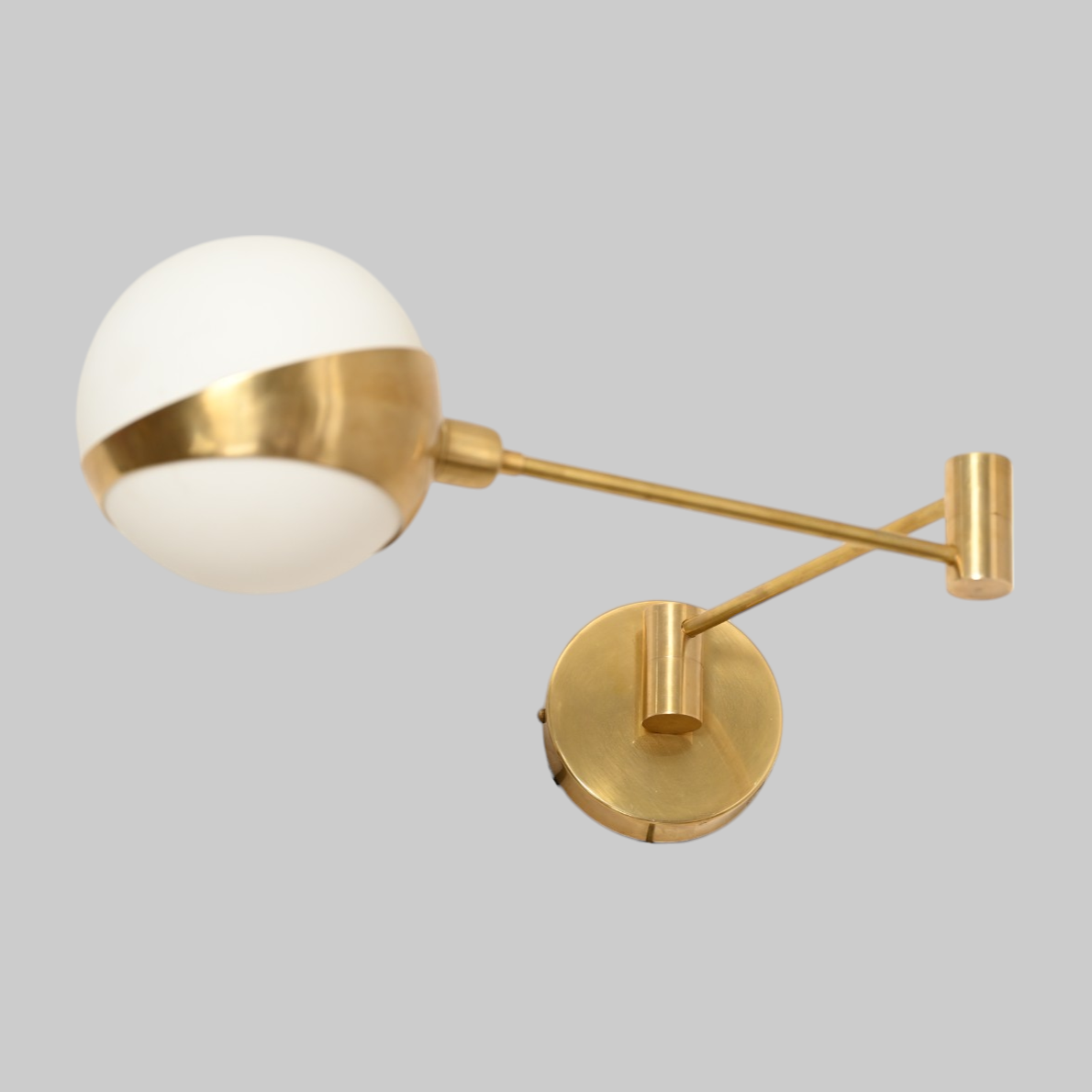 Adjustable Brass Globe Wall Sconce –Vintage, aesthetic, Modern Light with Warm Ambient Glow