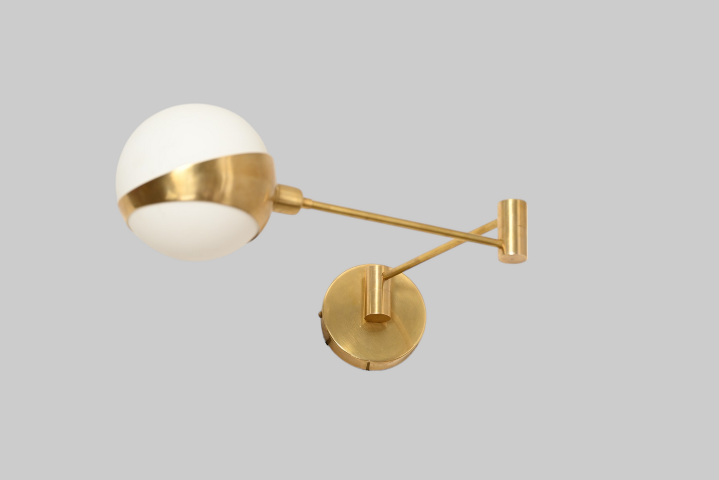 Adjustable Brass Globe Wall Sconce –Vintage, aesthetic, Modern Light with Warm Ambient Glow