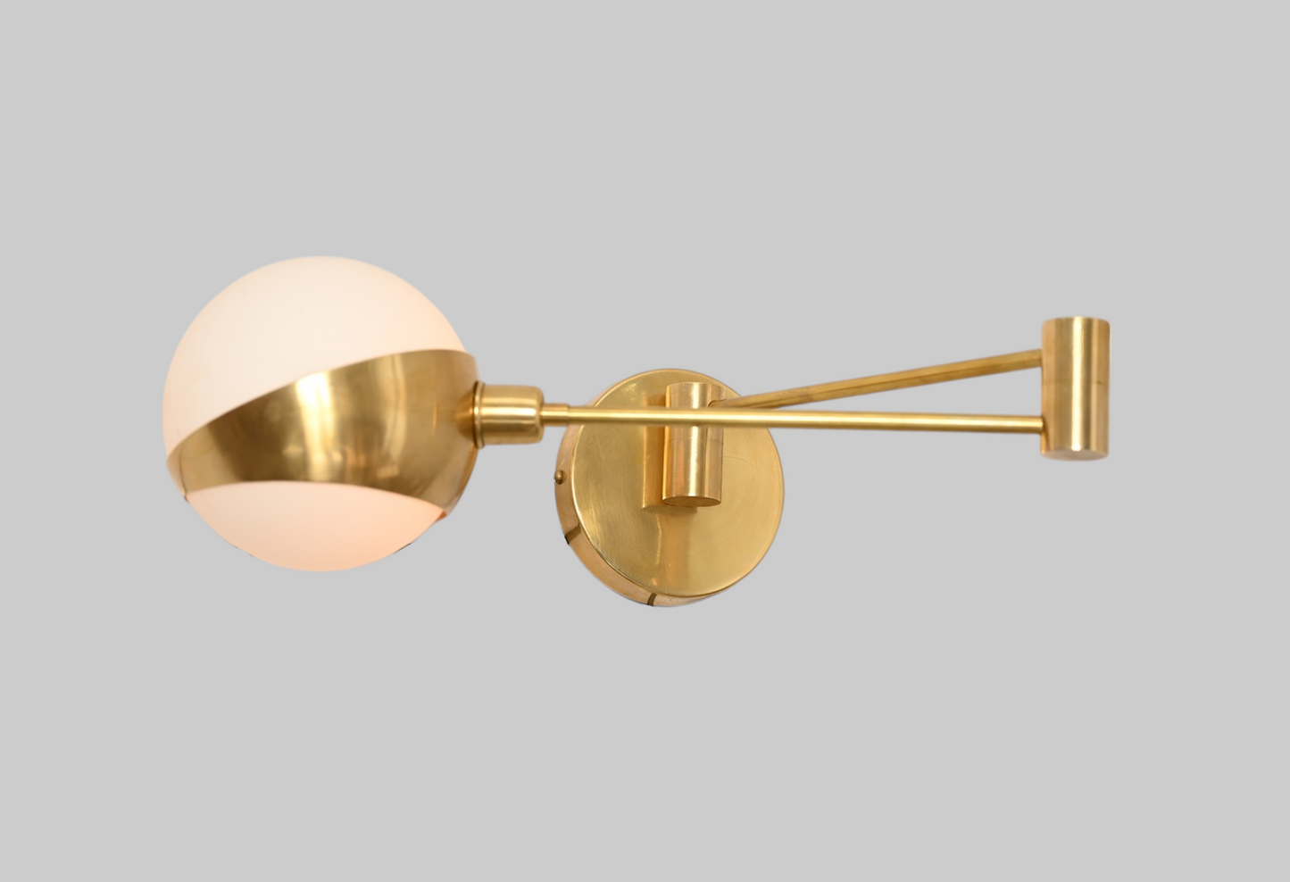 Adjustable Brass Globe Wall Sconce –Vintage, aesthetic, Modern Light with Warm Ambient Glow