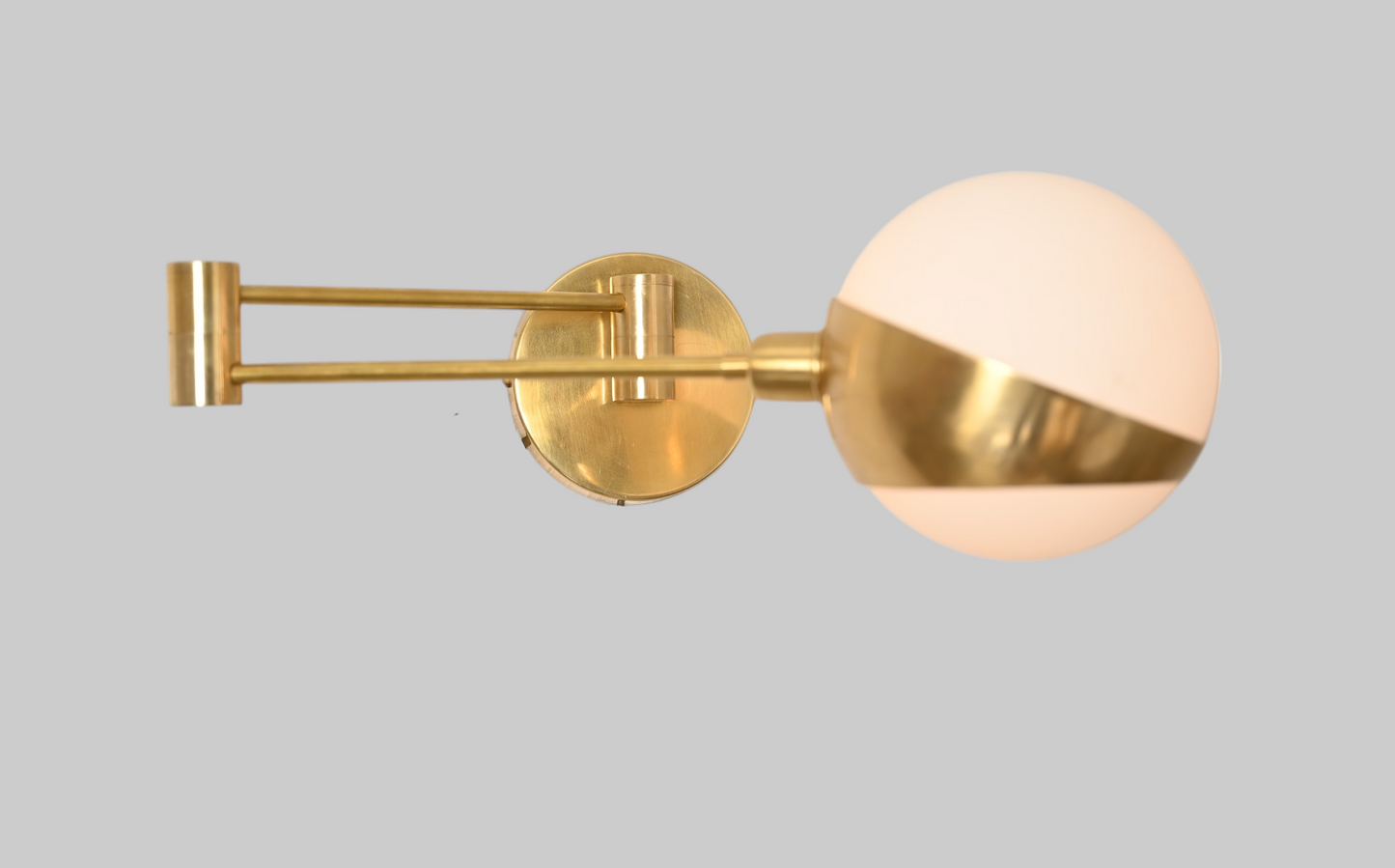 Adjustable Brass Globe Wall Sconce –Vintage, aesthetic, Modern Light with Warm Ambient Glow