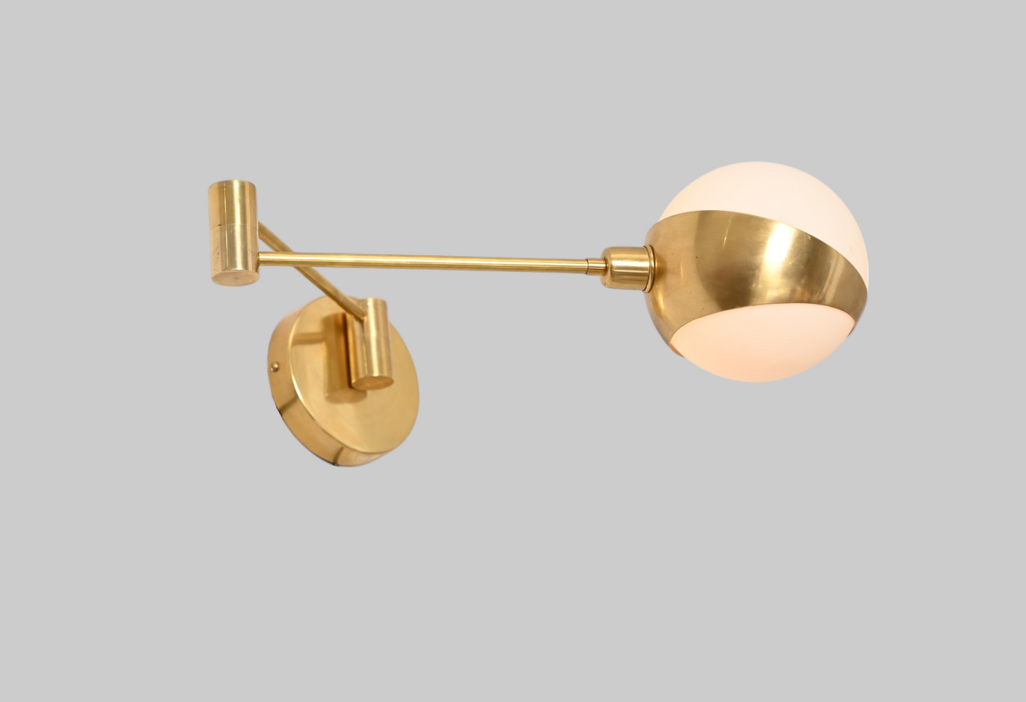 Adjustable Brass Globe Wall Sconce –Vintage, aesthetic, Modern Light with Warm Ambient Glow