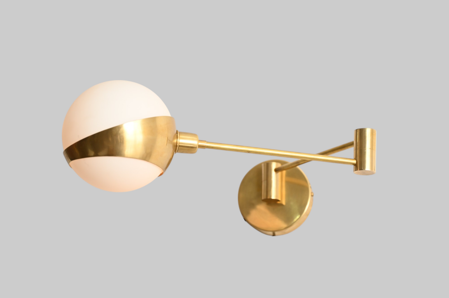 Adjustable Brass Globe Wall Sconce –Vintage, aesthetic, Modern Light with Warm Ambient Glow