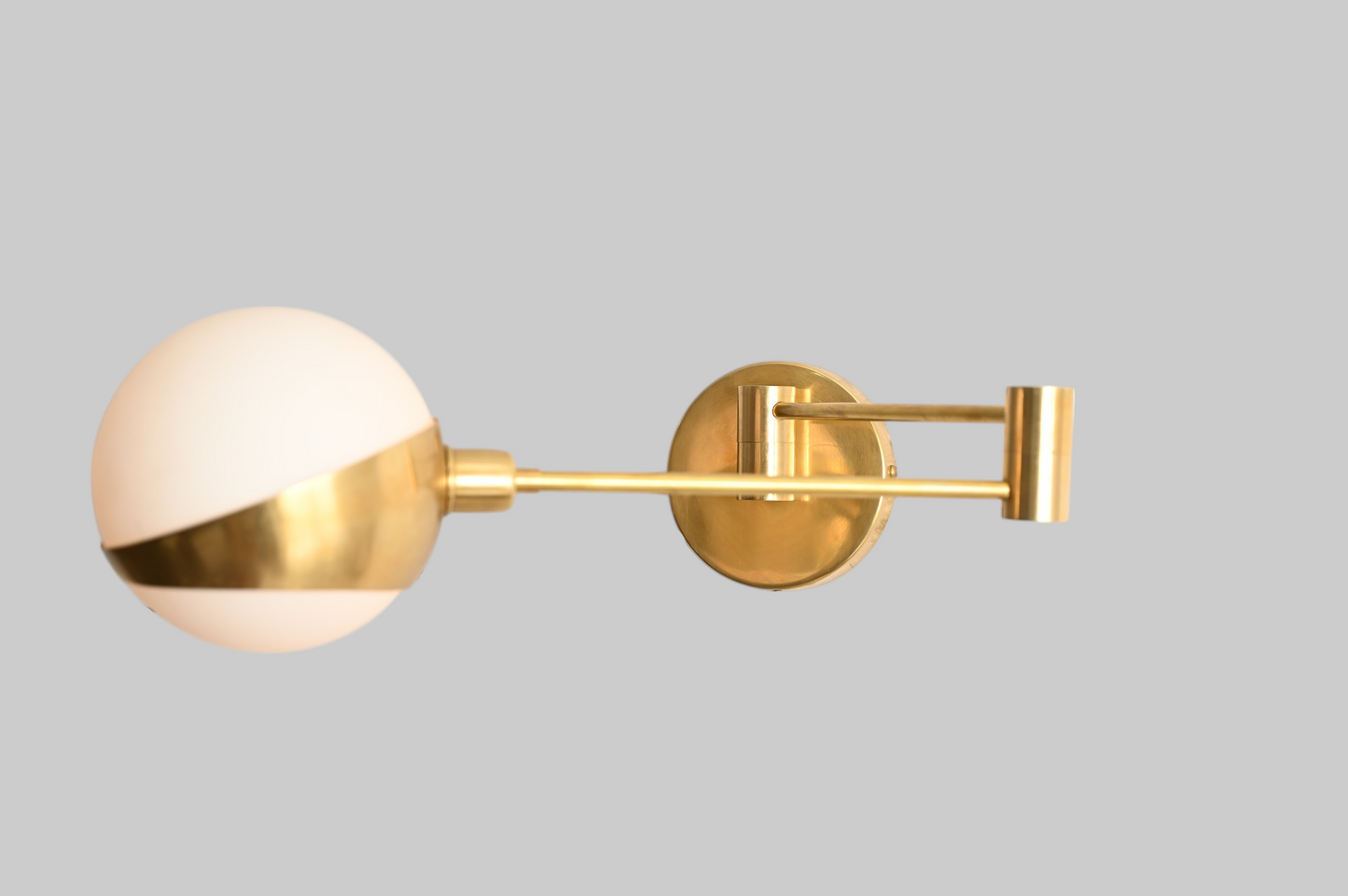 Adjustable Brass Globe Wall Sconce –Vintage, aesthetic, Modern Light with Warm Ambient Glow