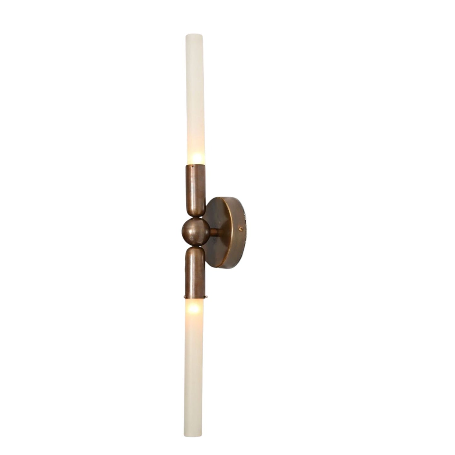 Glass Tube Wall Sconce in Raw Brass - modern lamps and lights
