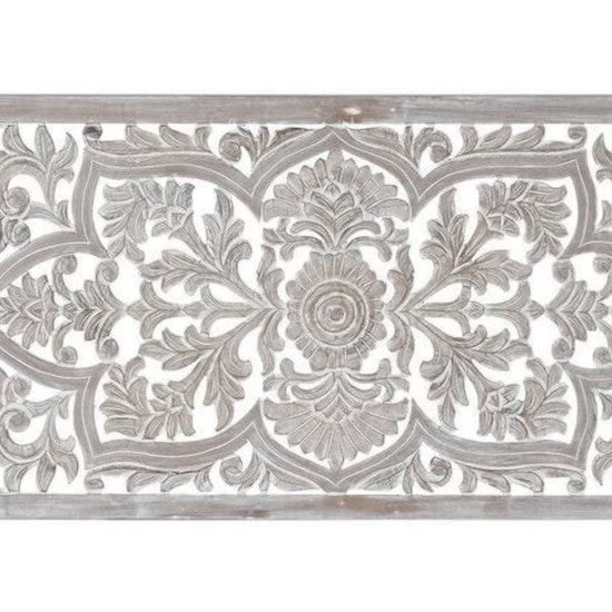 Mandala Bohemian Handmade Headboard - White Rectangular, Wall Mounted bedhead