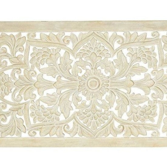 Mandala Bohemian Handmade Headboard - White Rectangular, Wall Mounted bedhead