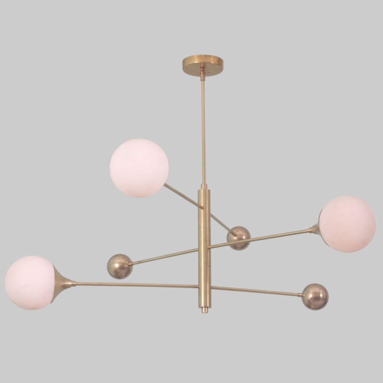 Elevate your space with our 3-Light Raw Brass Pendant Sputnik Chandelier—elegance