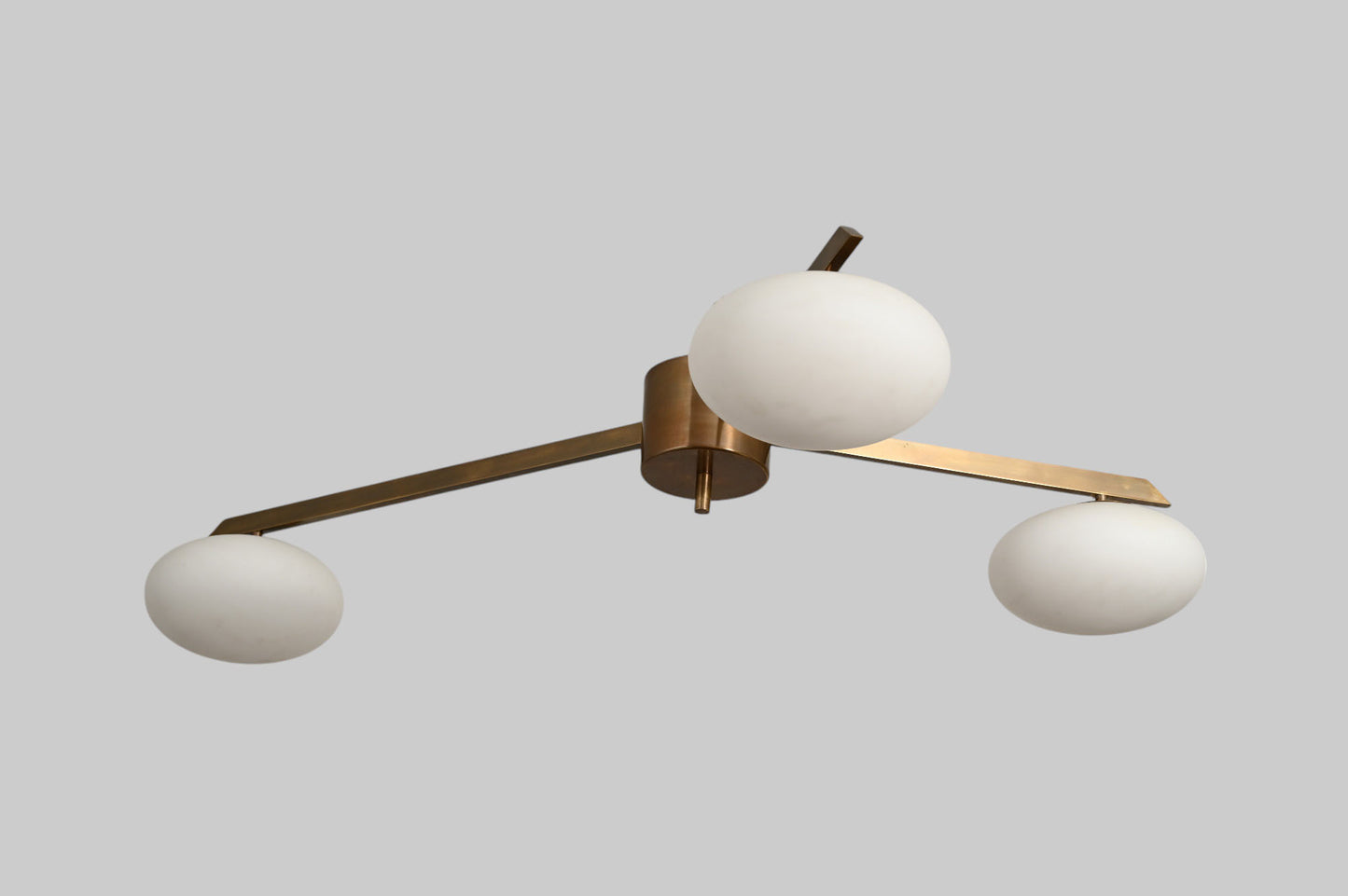 Add retro charm with this 3-light globe Sputnik chandelier. Mid-century modern brass fixture, perfect for stylish ceilings