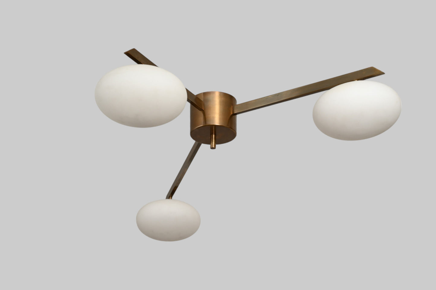 Add retro charm with this 3-light globe Sputnik chandelier. Mid-century modern brass fixture, perfect for stylish ceilings