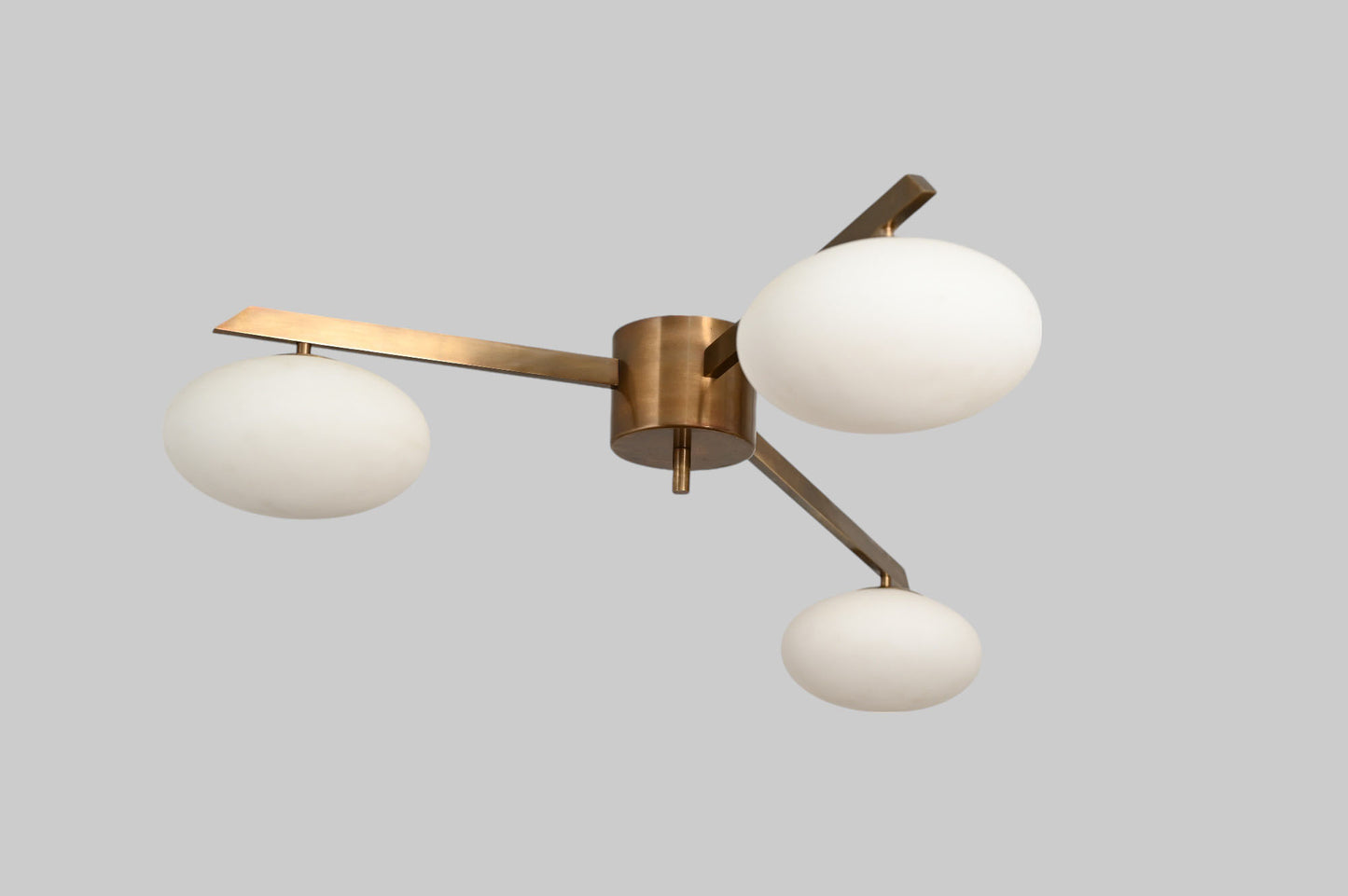 Add retro charm with this 3-light globe Sputnik chandelier. Mid-century modern brass fixture, perfect for stylish ceilings