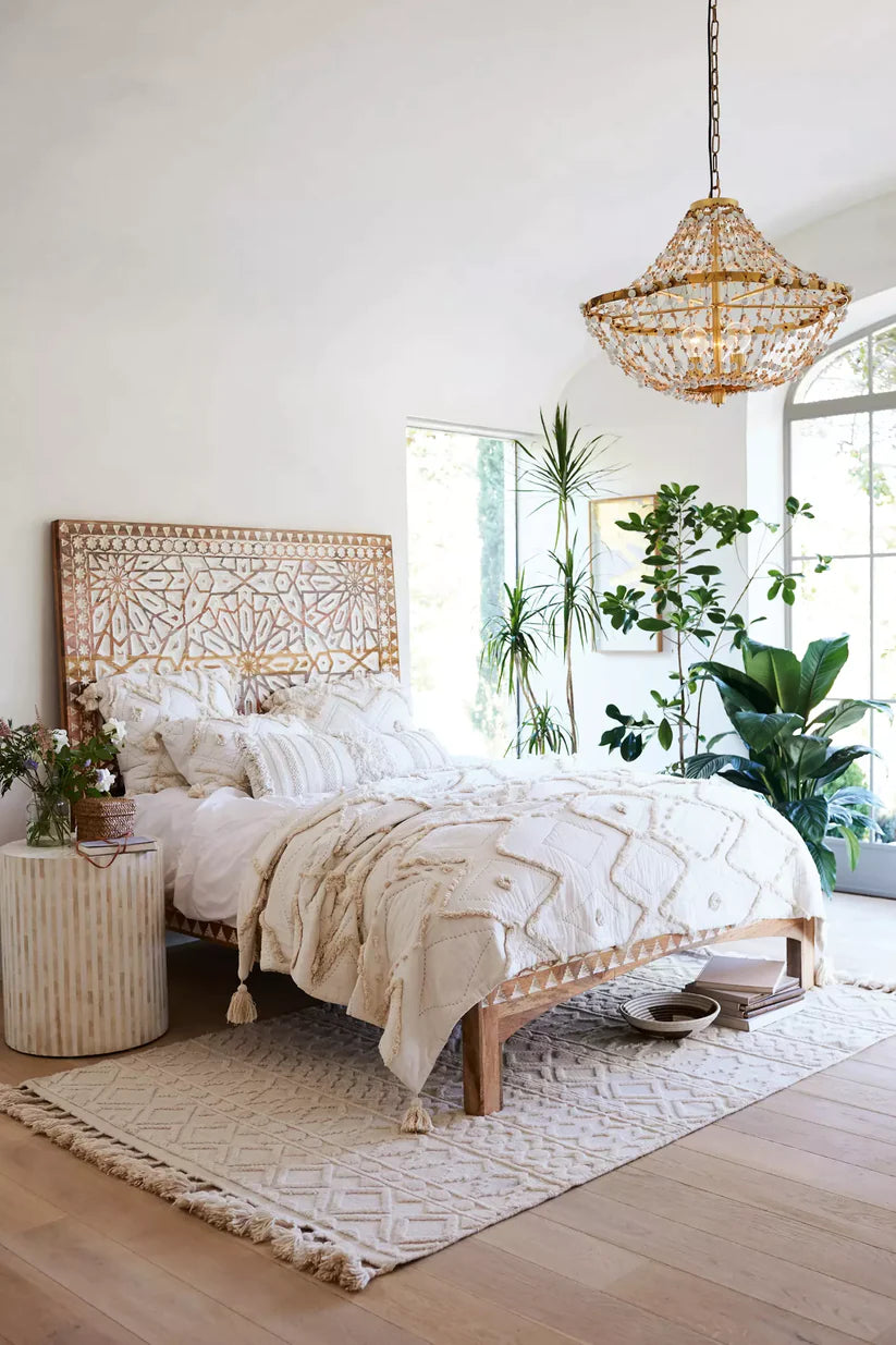 Bed Frame Room-anchoring Piece Carving Traditional Styles Handcrafted