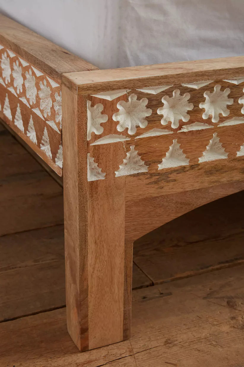 Bed Frame Room-anchoring Piece Carving Traditional Styles Handcrafted