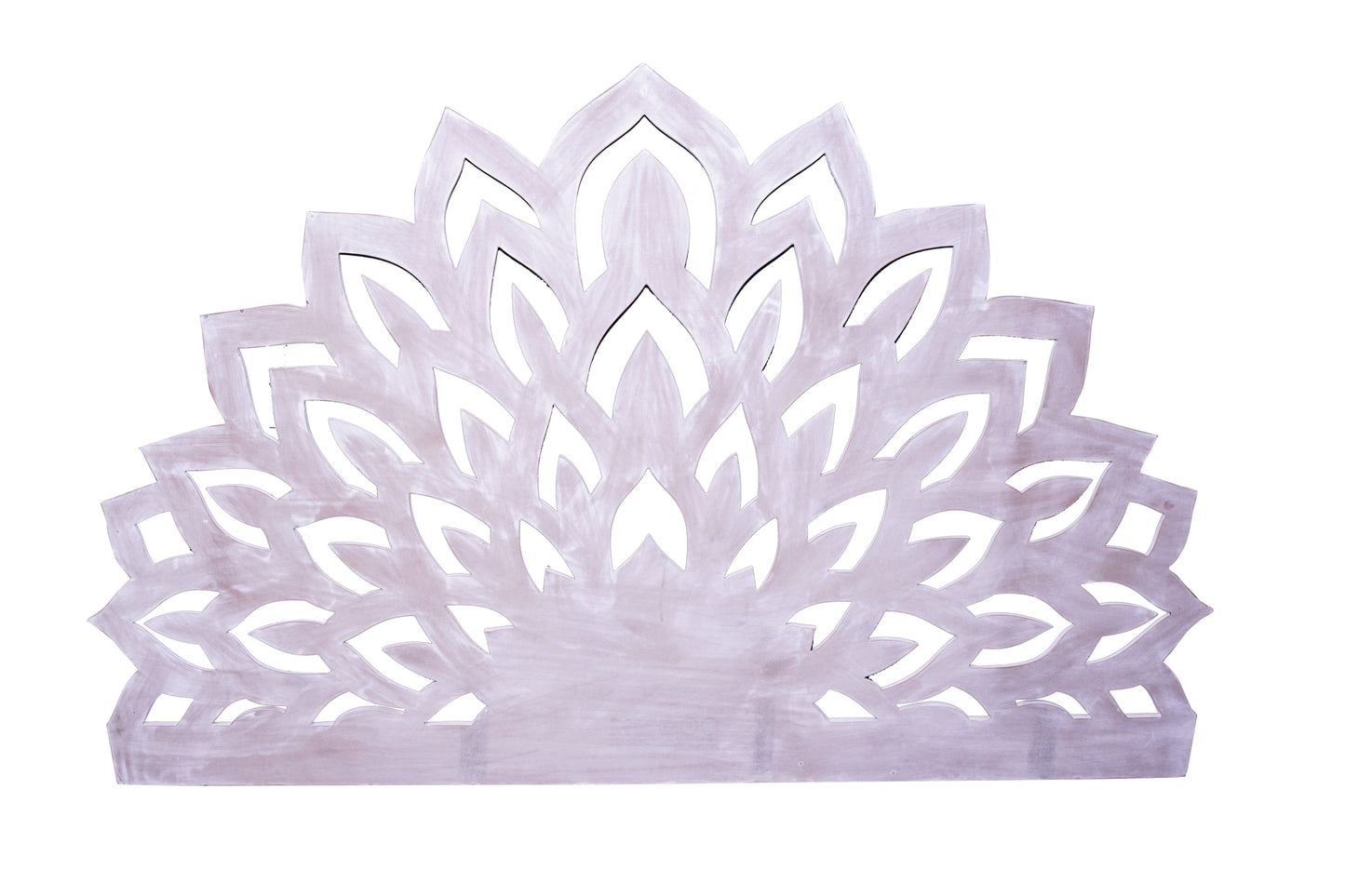 Handmade Carved Bed Headboard Bohemian Half Moon Lotus Decor Boho by Crafted Fashions