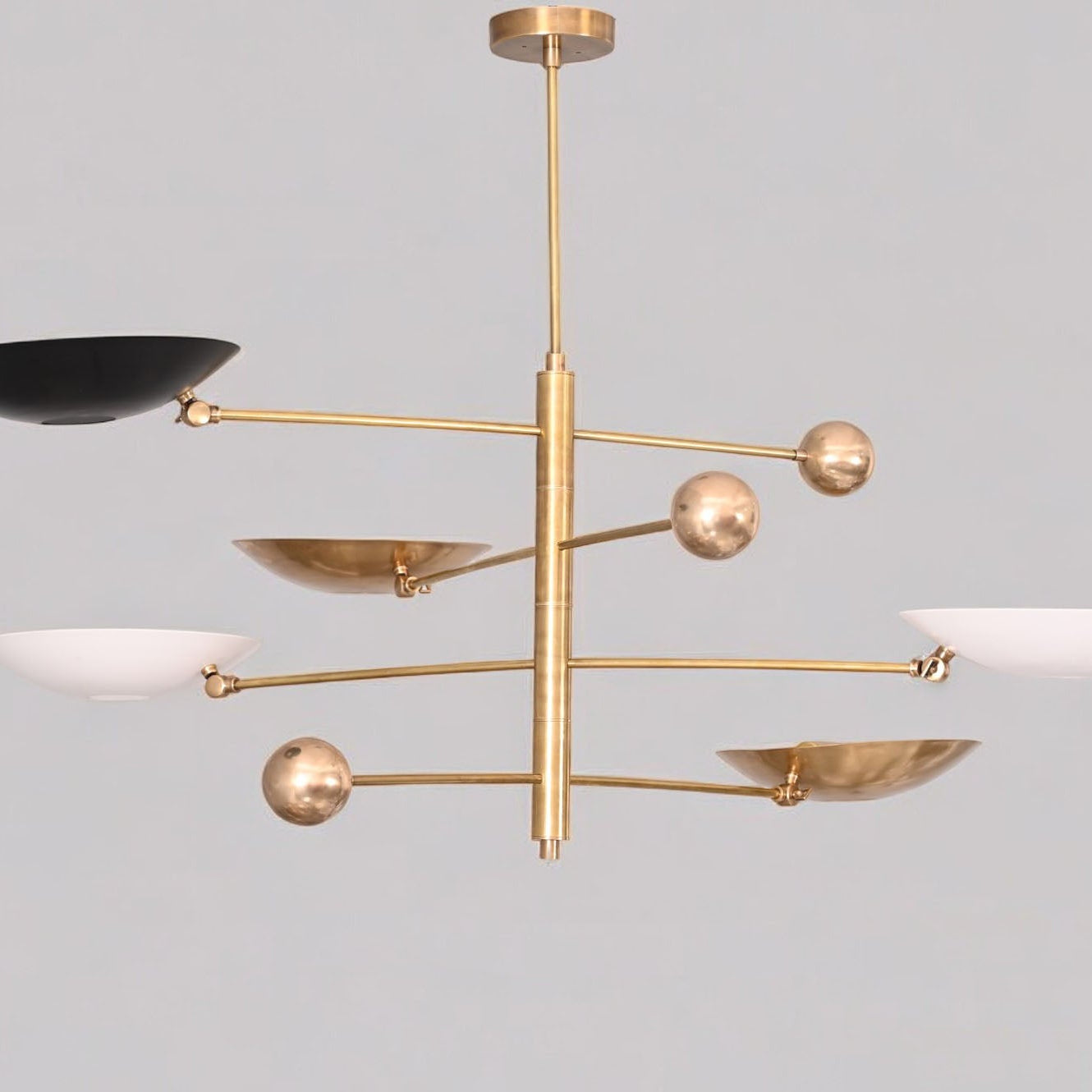 5-Light Mid-Century Brass Sputnik Pendant - Vintage Charm