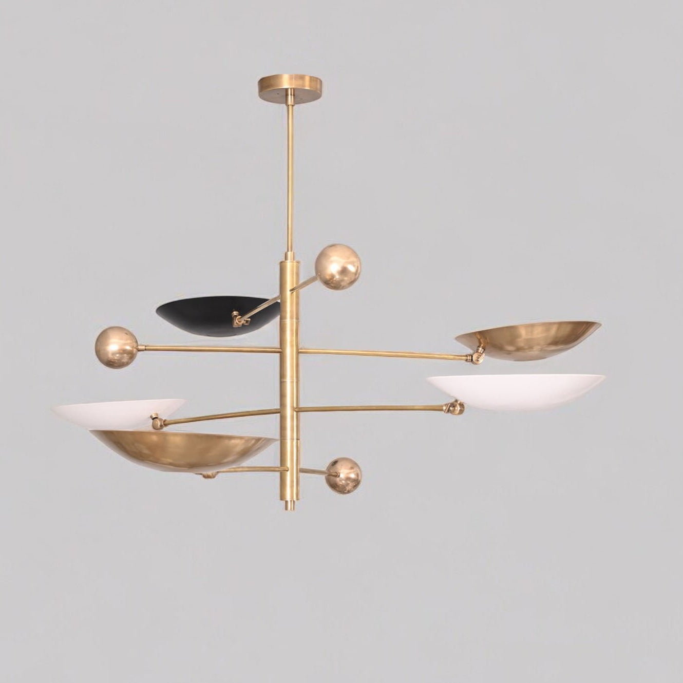 5-Light Mid-Century Brass Sputnik Pendant - Vintage Charm