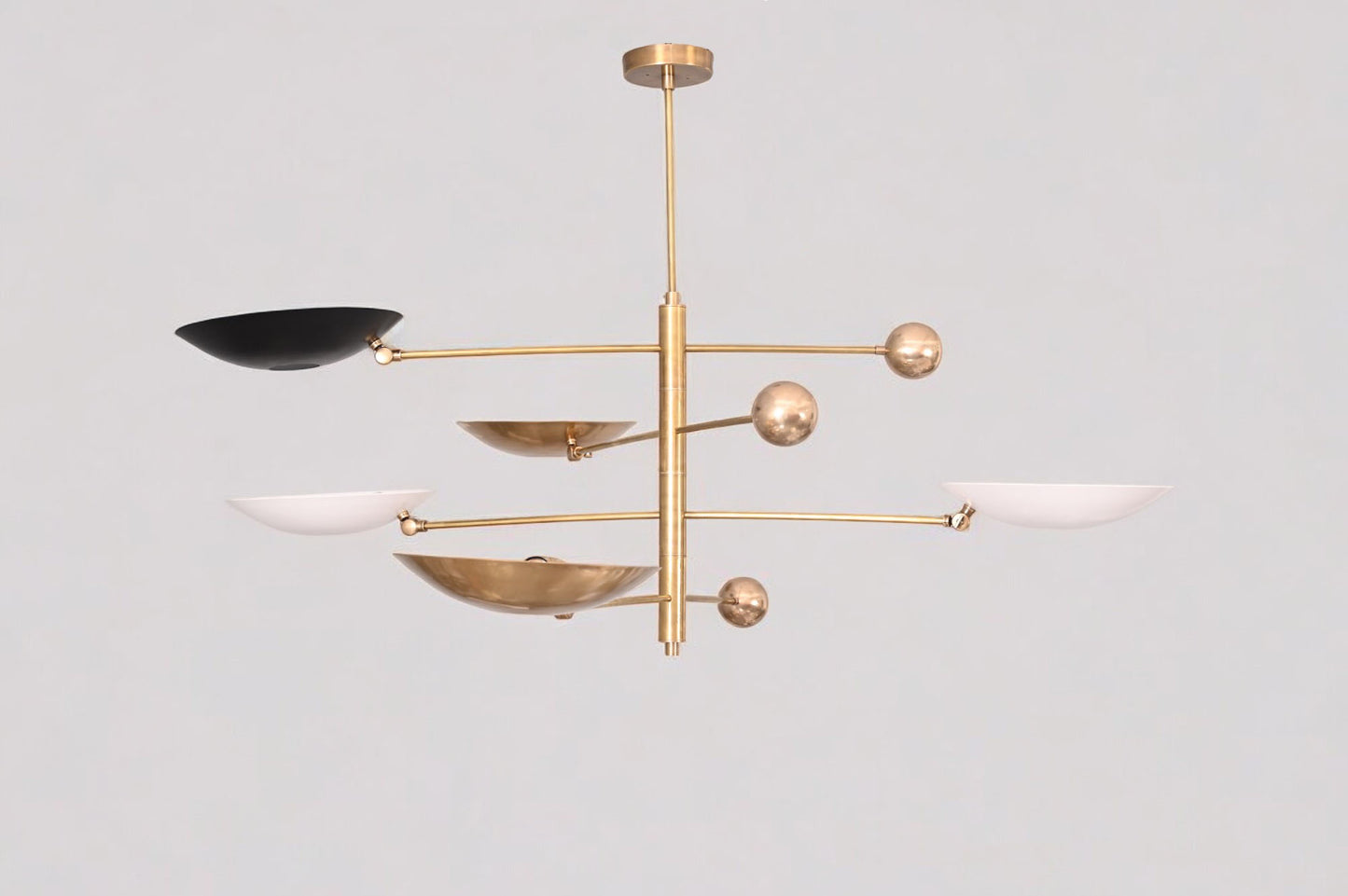 5-Light Mid-Century Brass Sputnik Pendant - Vintage Charm