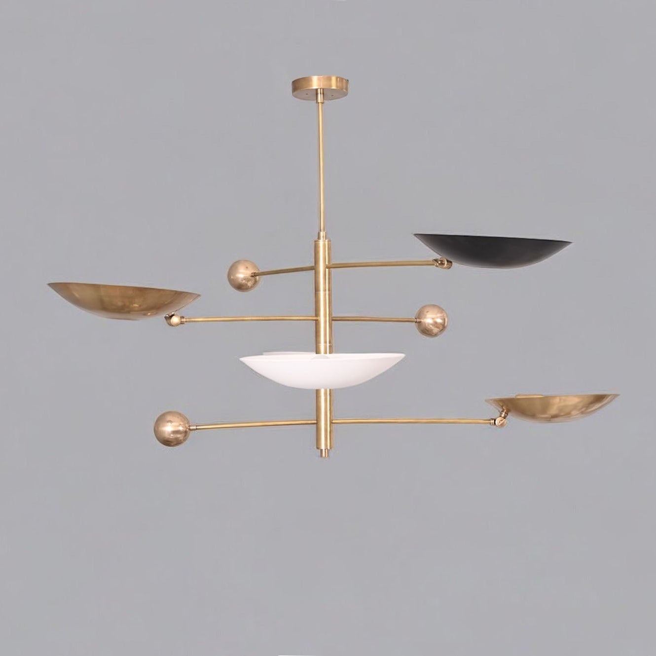 5-Light Mid-Century Brass Sputnik Pendant - Vintage Charm
