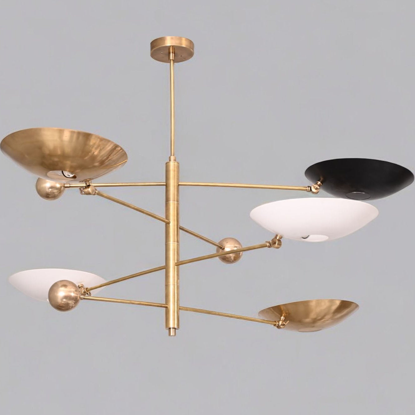 5-Light Mid-Century Brass Sputnik Pendant - Vintage Charm