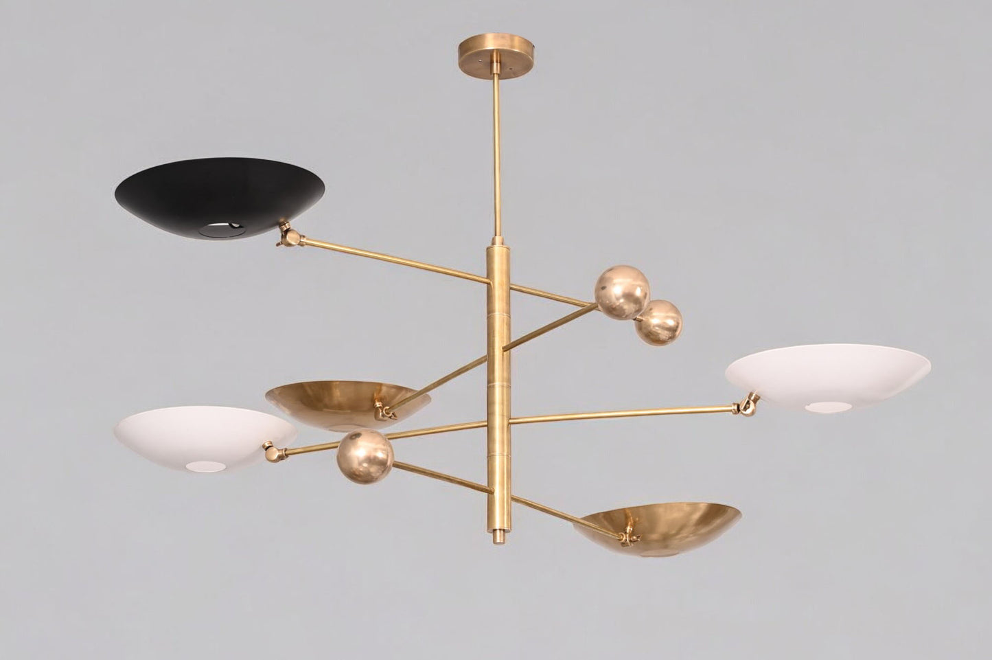 5-Light Mid-Century Brass Sputnik Pendant - Vintage Charm