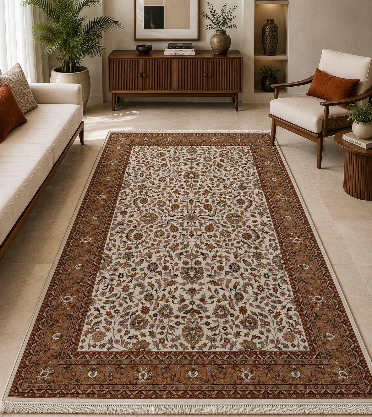 Hand-Knotted Tabriz Persian Rug – Multi-Color Wool, Medium Cut Pile – view 2