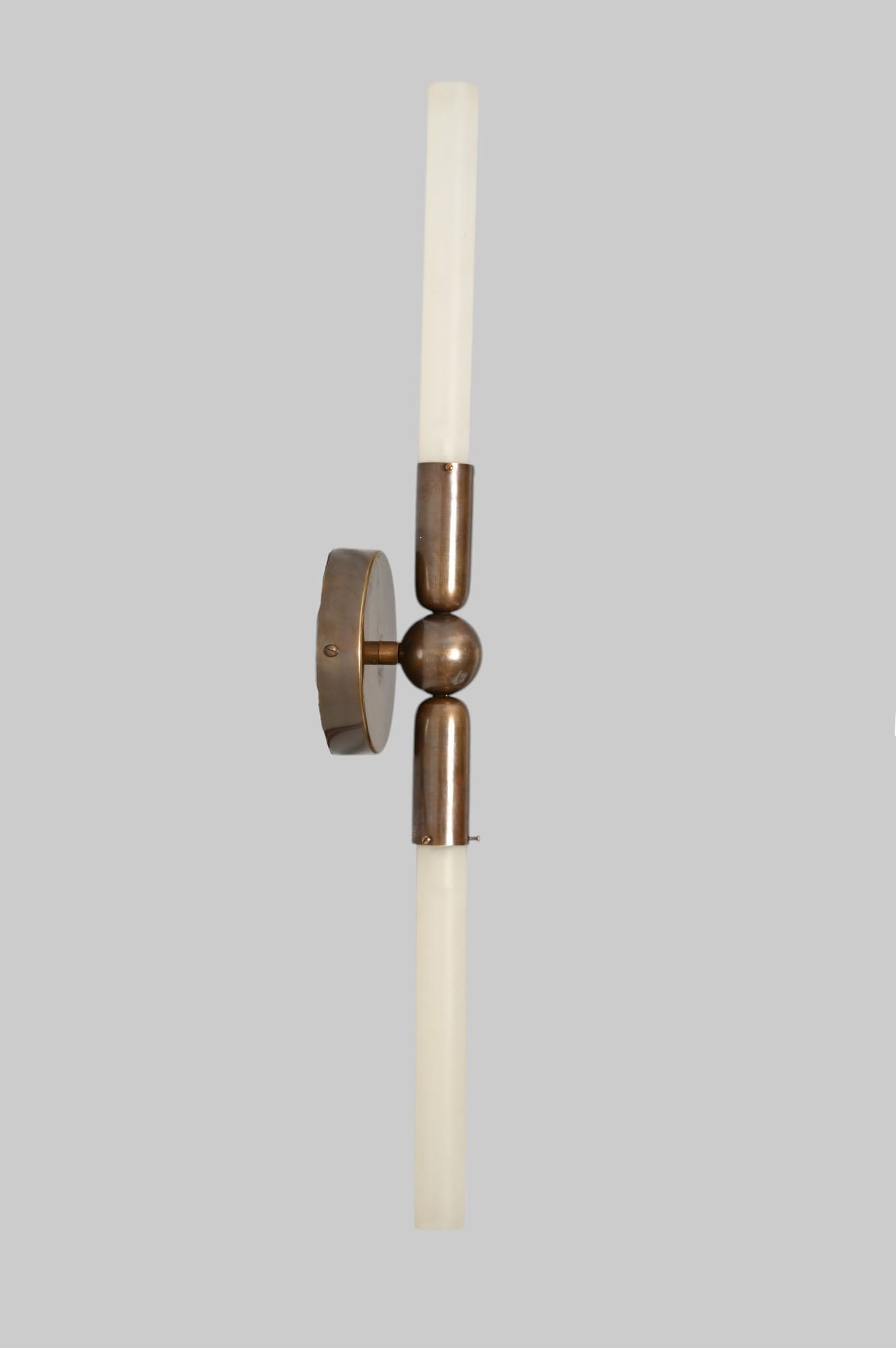 Glass Tube Wall Sconce in Raw Brass - modern lamps and lights