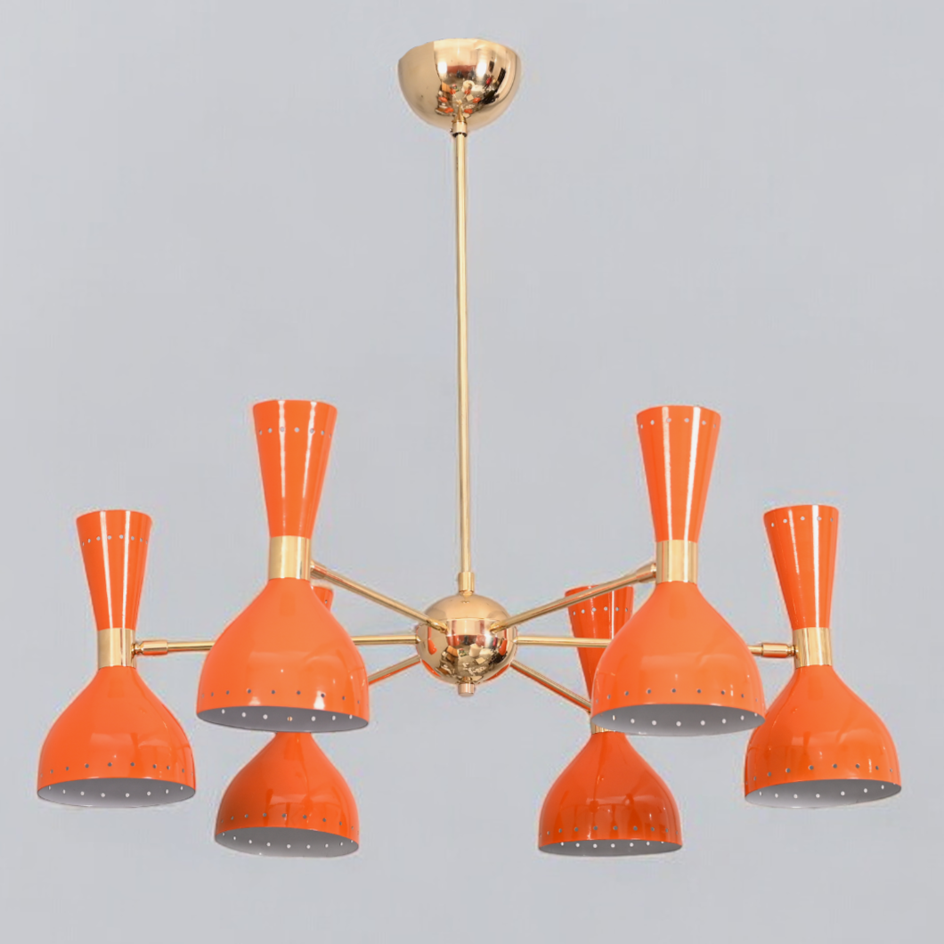 Elegant 12-Light Brass Sputnik Chandelier for modern spaces