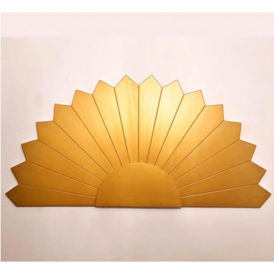 California King Luxury White Wash Half Sun Bed Headboard Wood Panel by Crafted Fashions