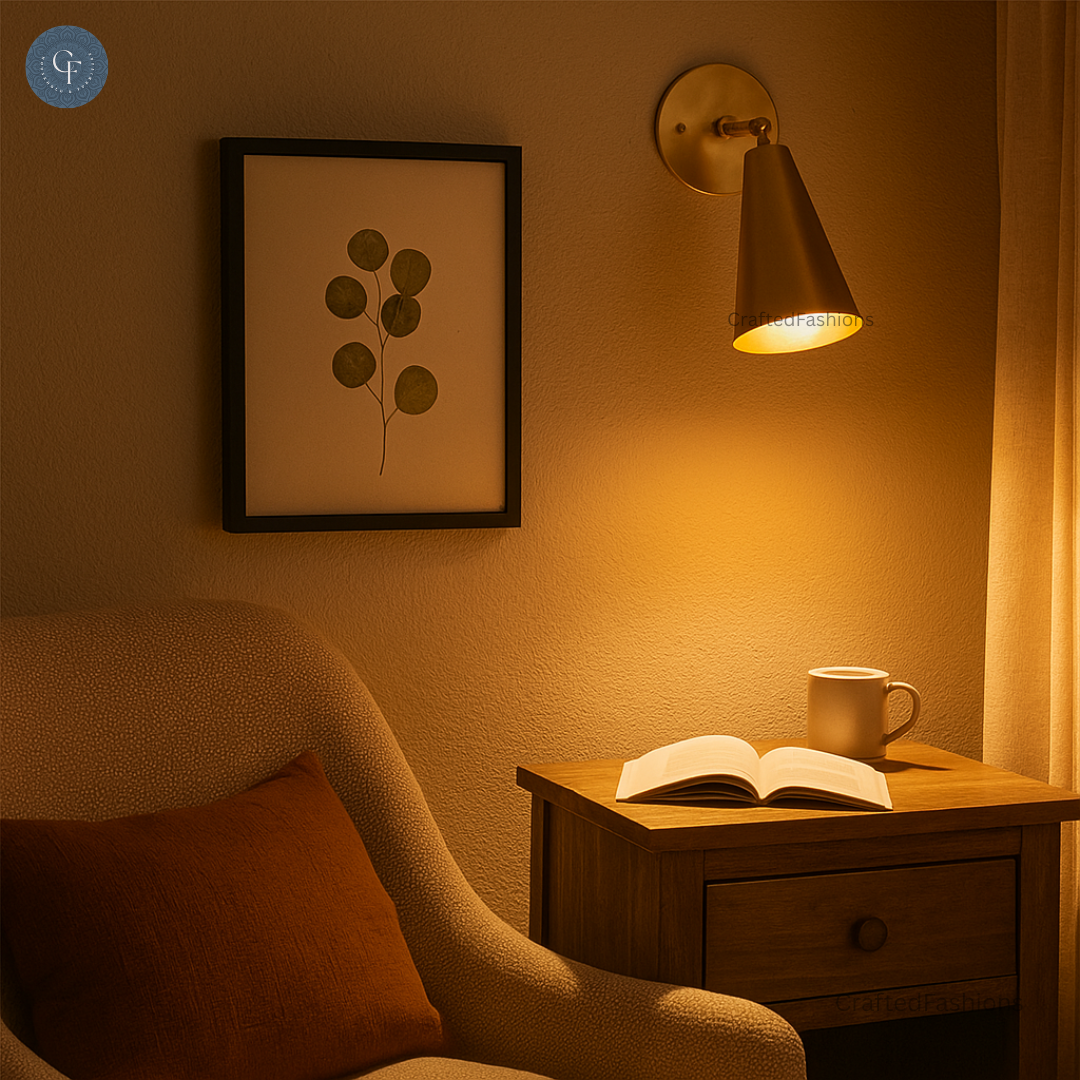 Cone Wall Light in Raw Brass – Sleek Mid-Century Modern Design