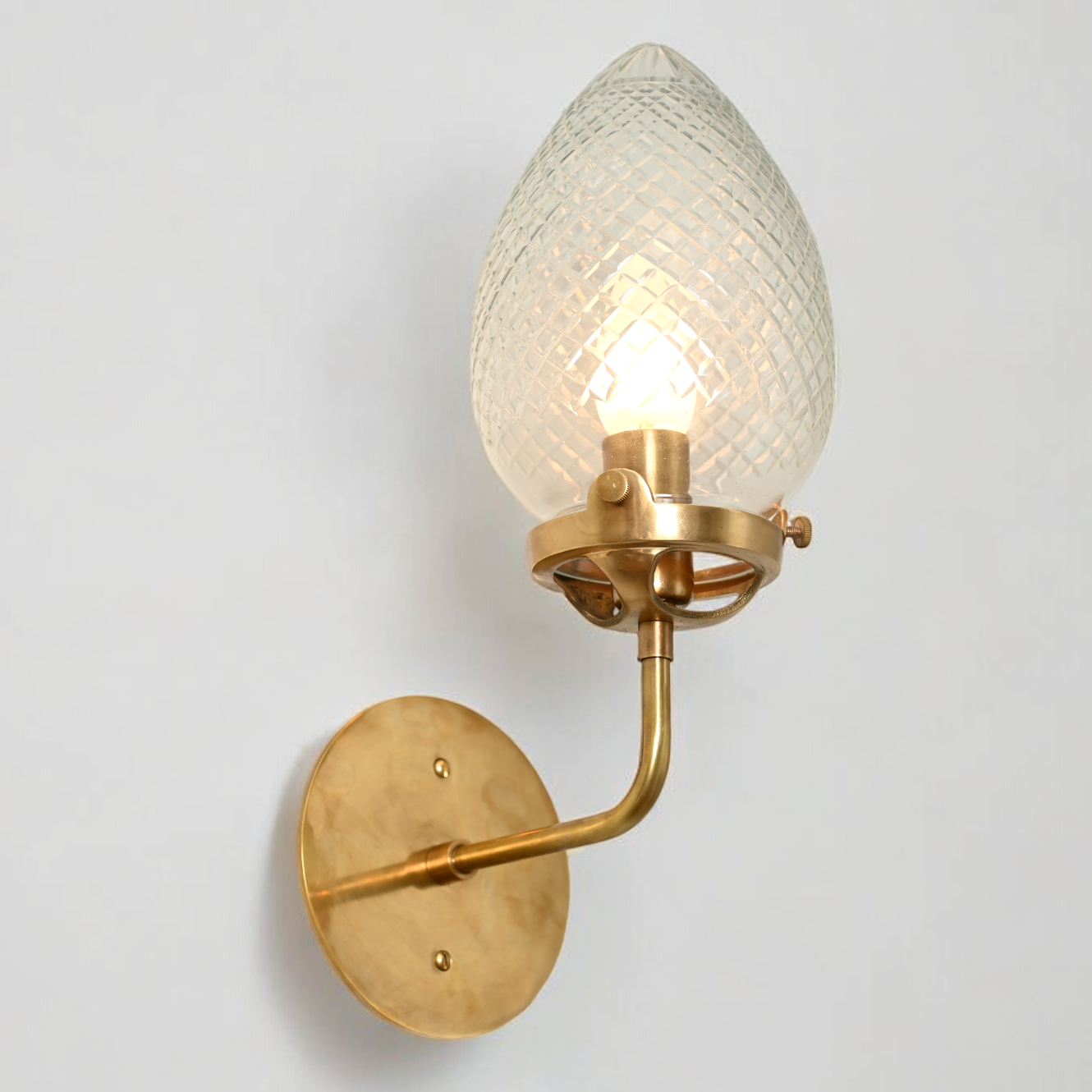 Raw brass Conical Globes Wall Sconce - Vintage and aesthetic sconce