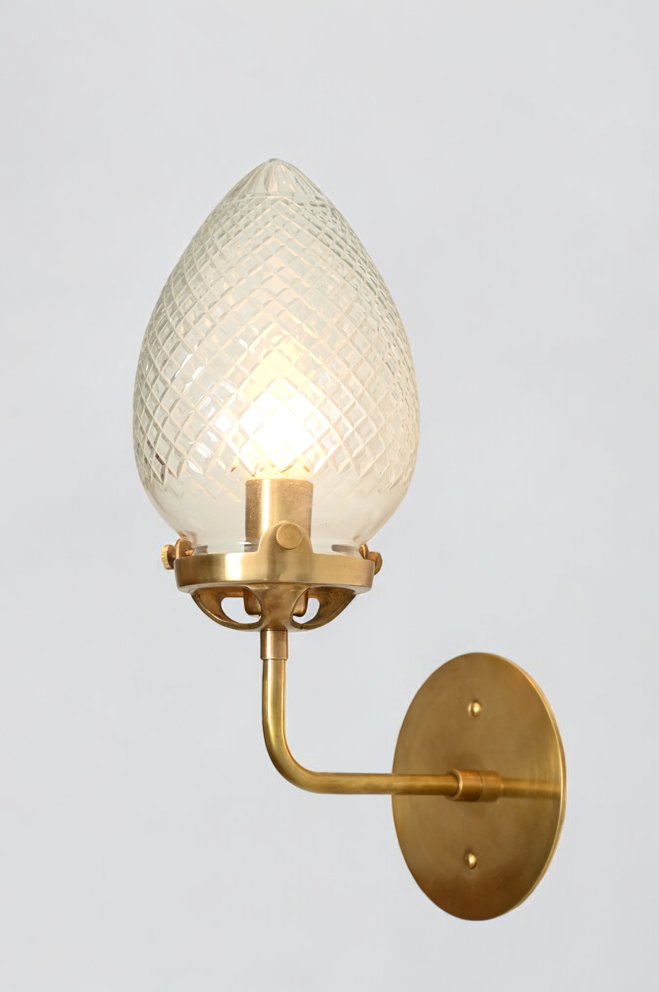 Raw brass Conical Globes Wall Sconce - Vintage and aesthetic sconce