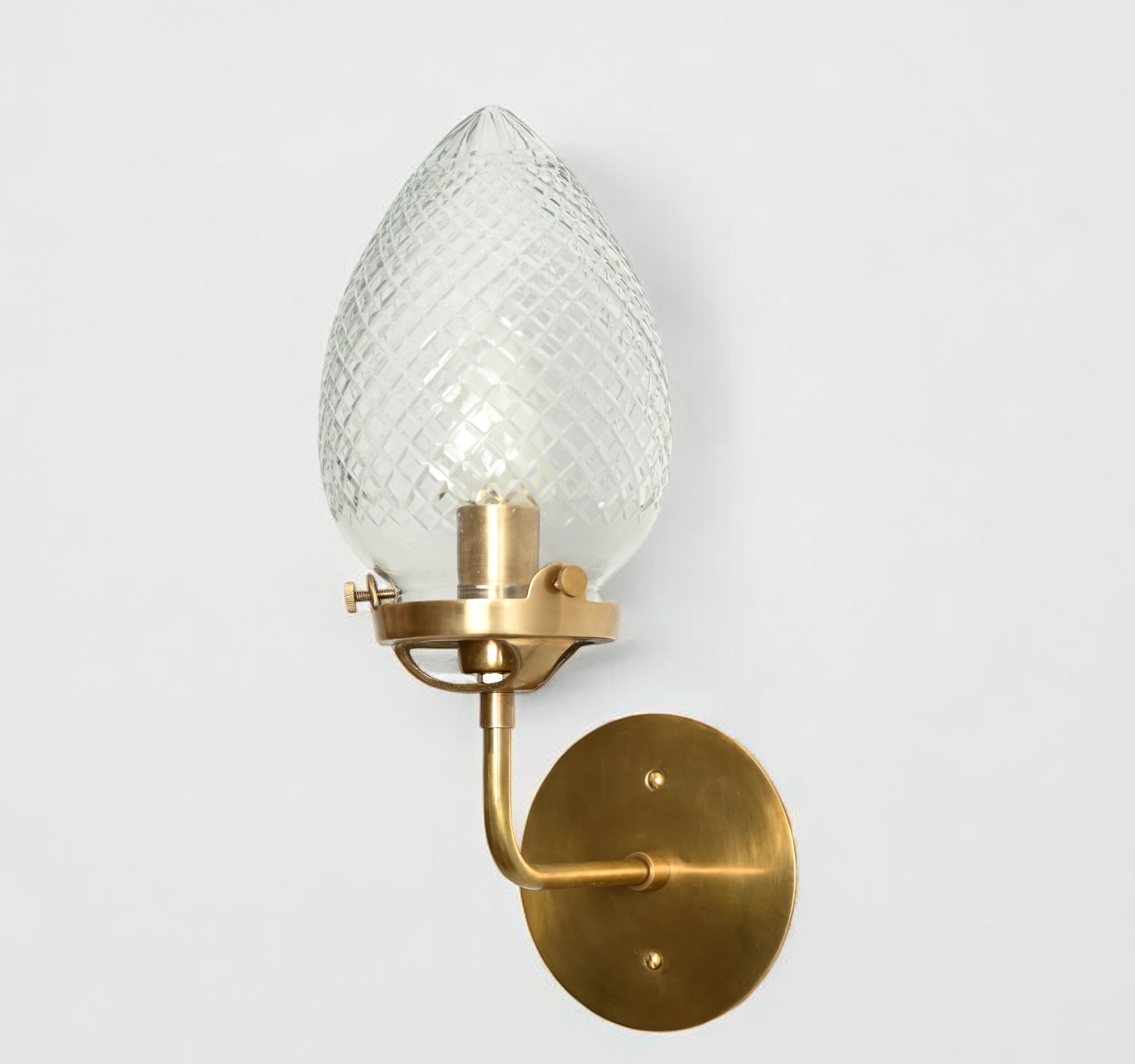 Raw brass Conical Globes Wall Sconce - Vintage and aesthetic sconce