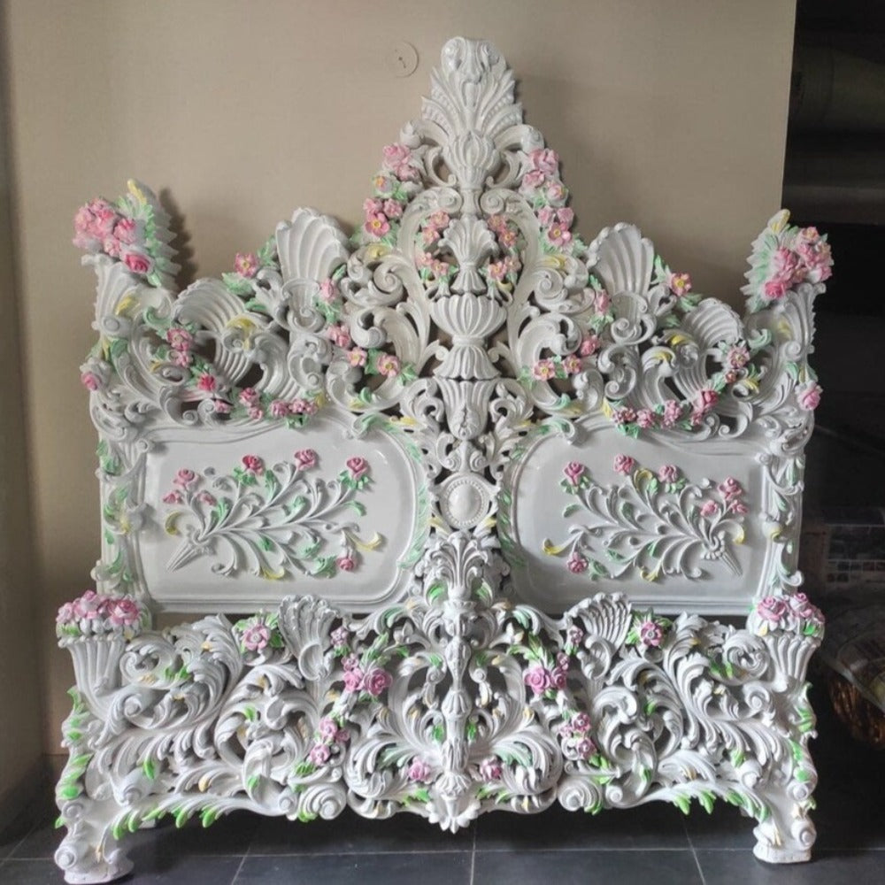Balinese Bed Headboard House Decoration Teak Wood Carving