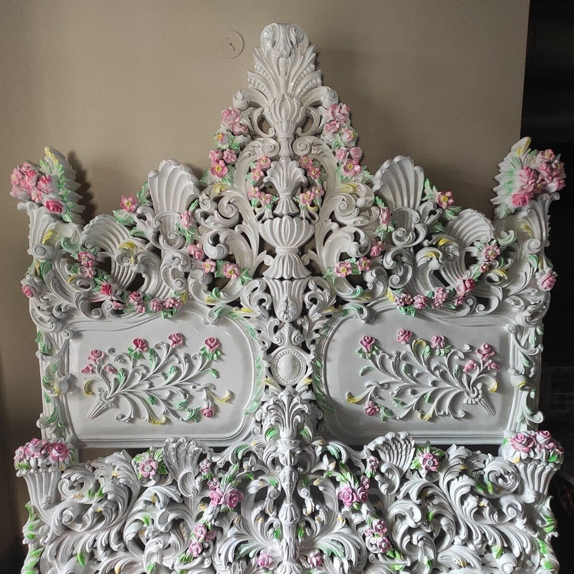 Balinese Bed Headboard House Decoration Teak Wood Carving