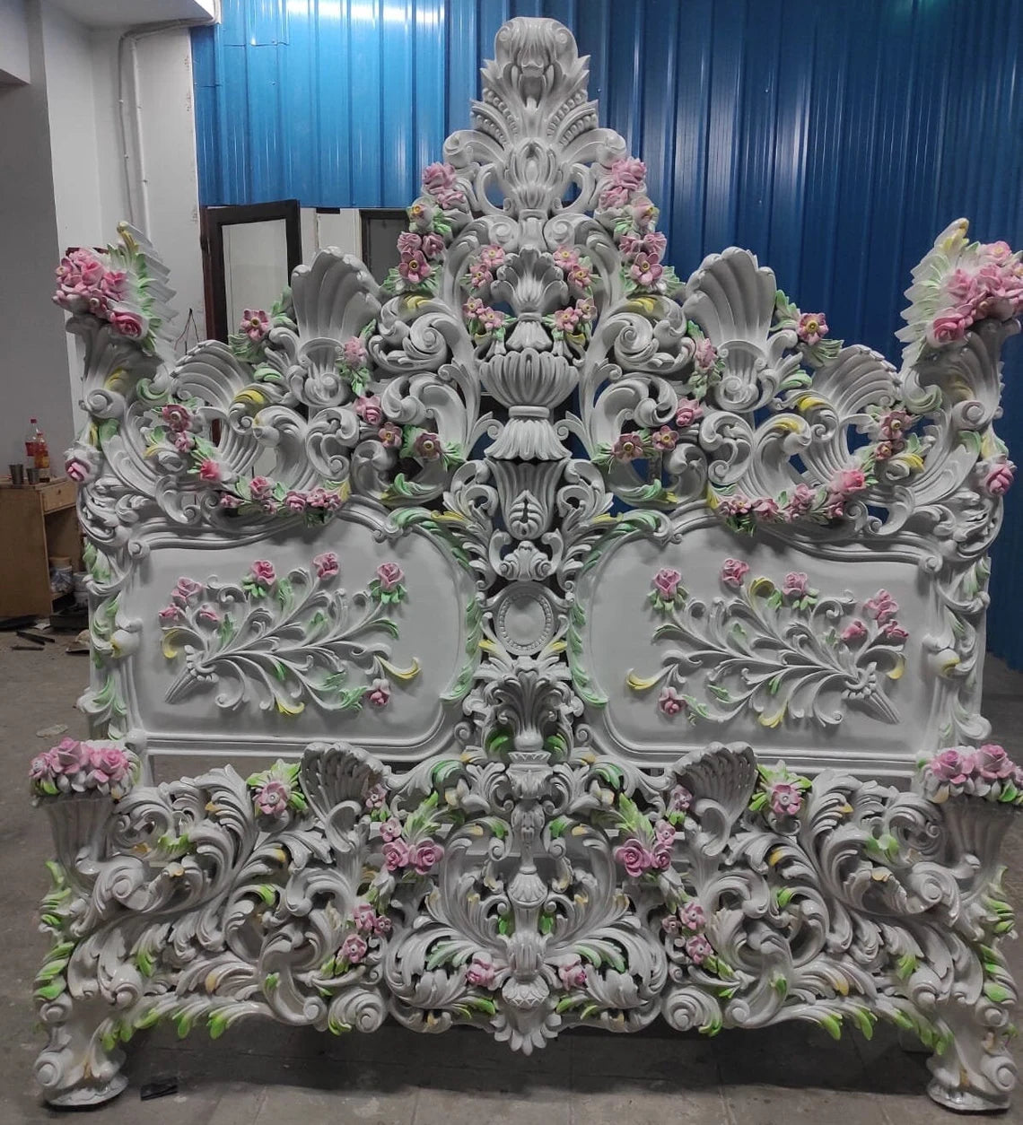Balinese Bed Headboard House Decoration Teak Wood Carving