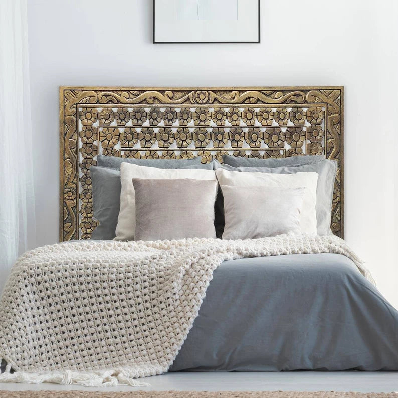 Moroccan deals carved headboard