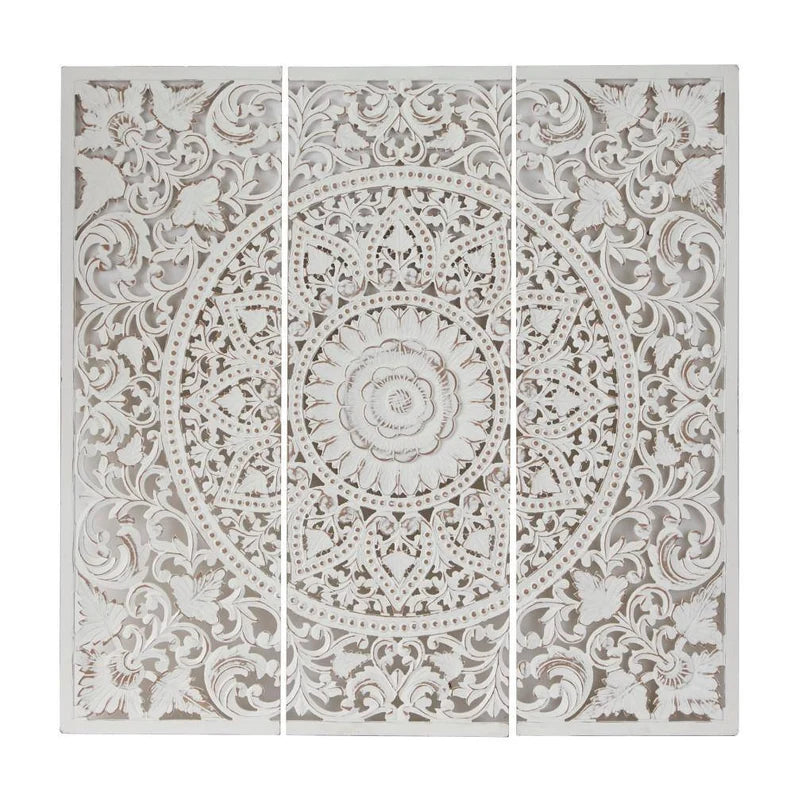 Hand-carved antic wash Decorative Headboard / Panel / Wooden wall mount Furniture - INDAH by Crafted Fashions