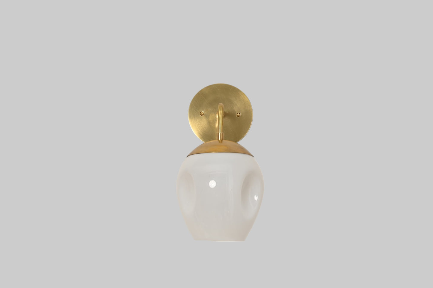 1-Light Dimple Globe Sconce: Raw brass, Mid-Century Modern, sleek stylish lighting accent