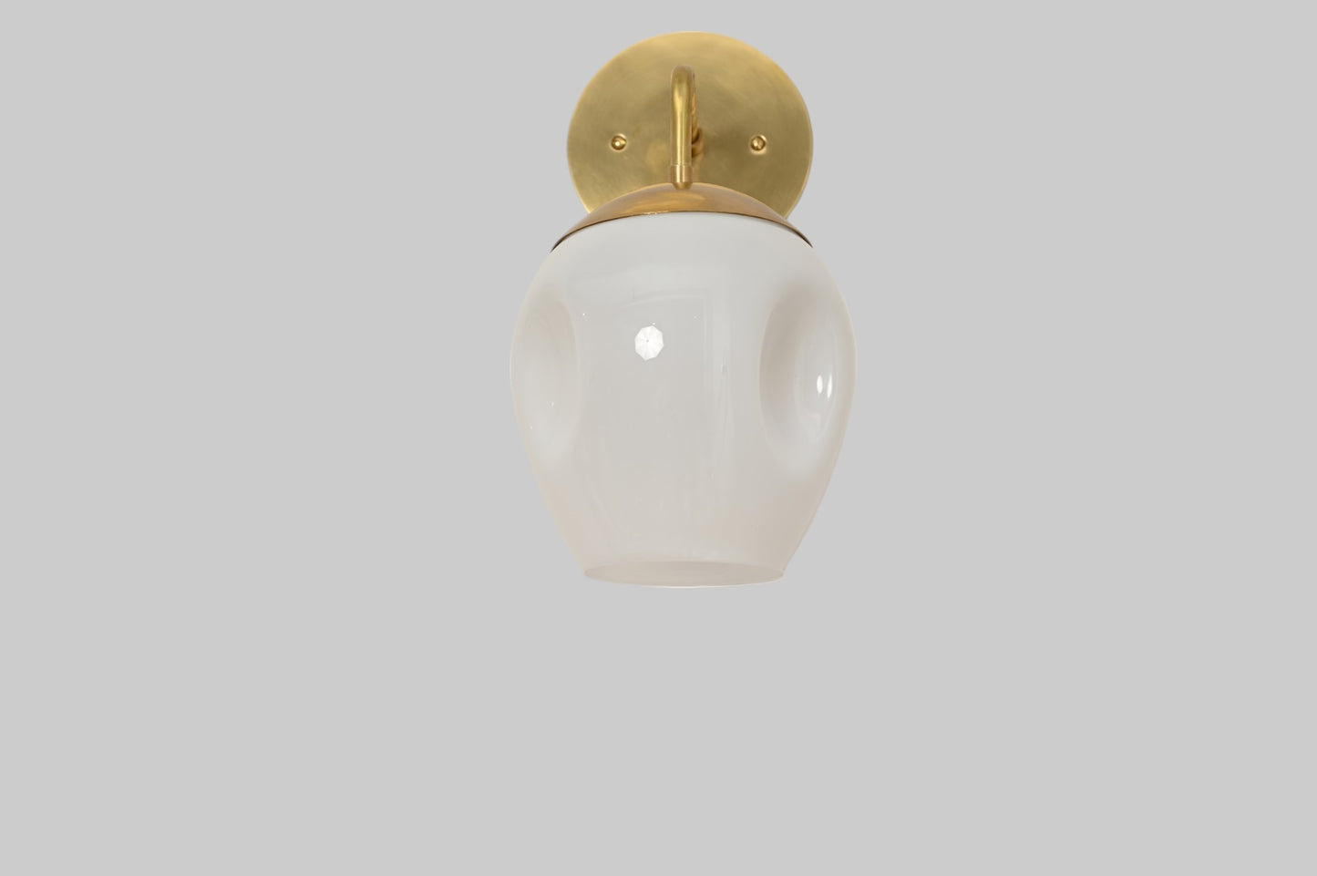 1-Light Dimple Globe Sconce: Raw brass, Mid-Century Modern, sleek stylish lighting accent
