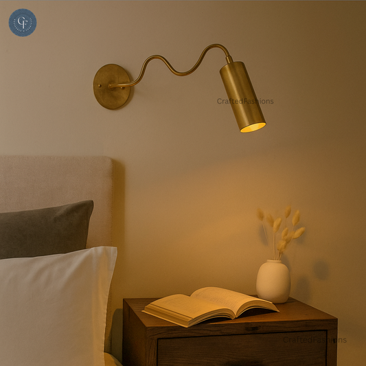 1-Light Italian ZigZag Sconce: Brass, sleek modern design lamps
