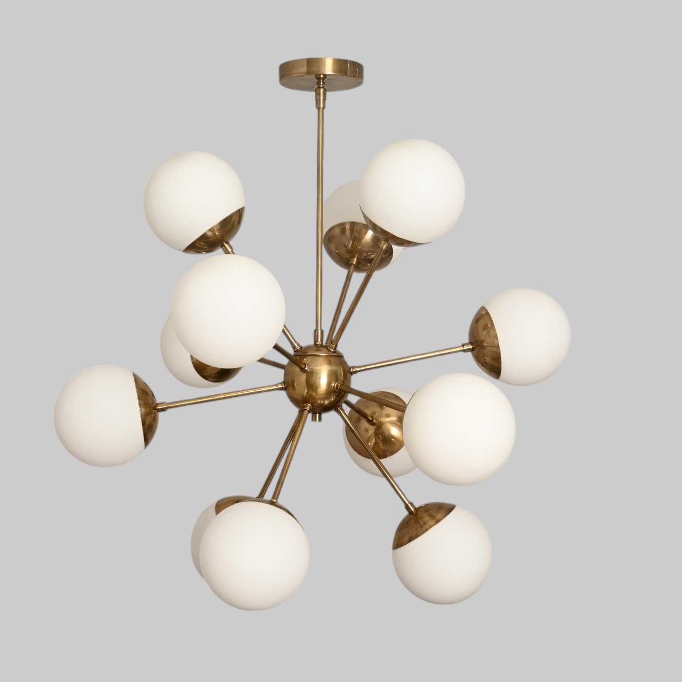 12 Globe Lights chandelier offers stunning, modern design and elegant, ambient lighting.